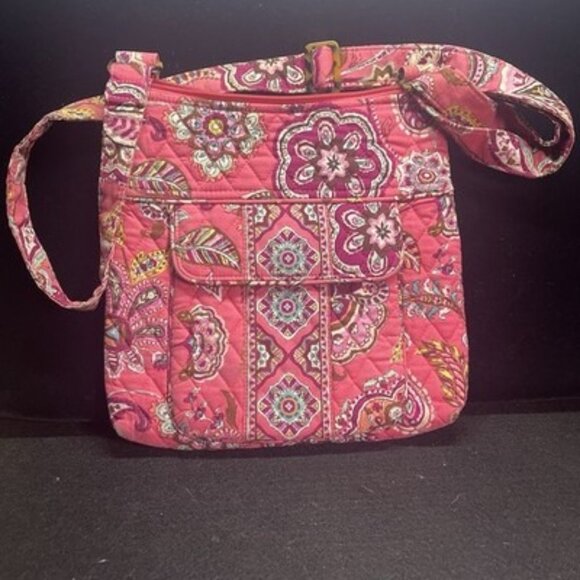Vera Bradley Hipster Pick/Orange Floral Pattern. "See Video Below" - Picture 3 of 8
